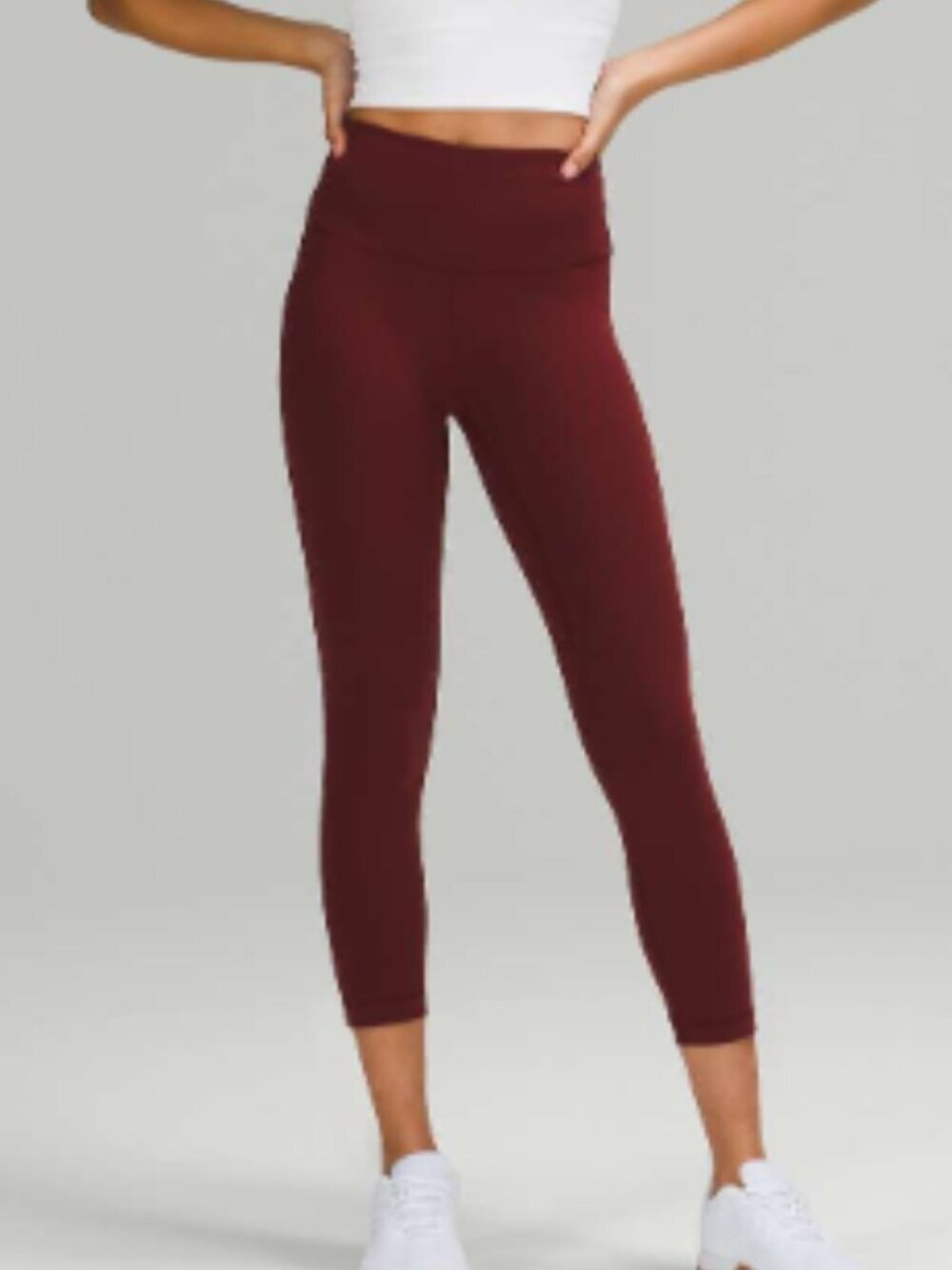 LULULEMON Wunder Train High Rise Crop 23" Maroon Size 6